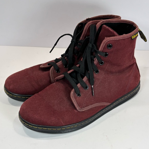 Dr. Martens Other - Dr Martens Shoreditch Canvas Boots Men Sz 10/W 12-Burgundy Color Lace Up Utility